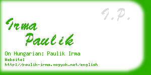 irma paulik business card